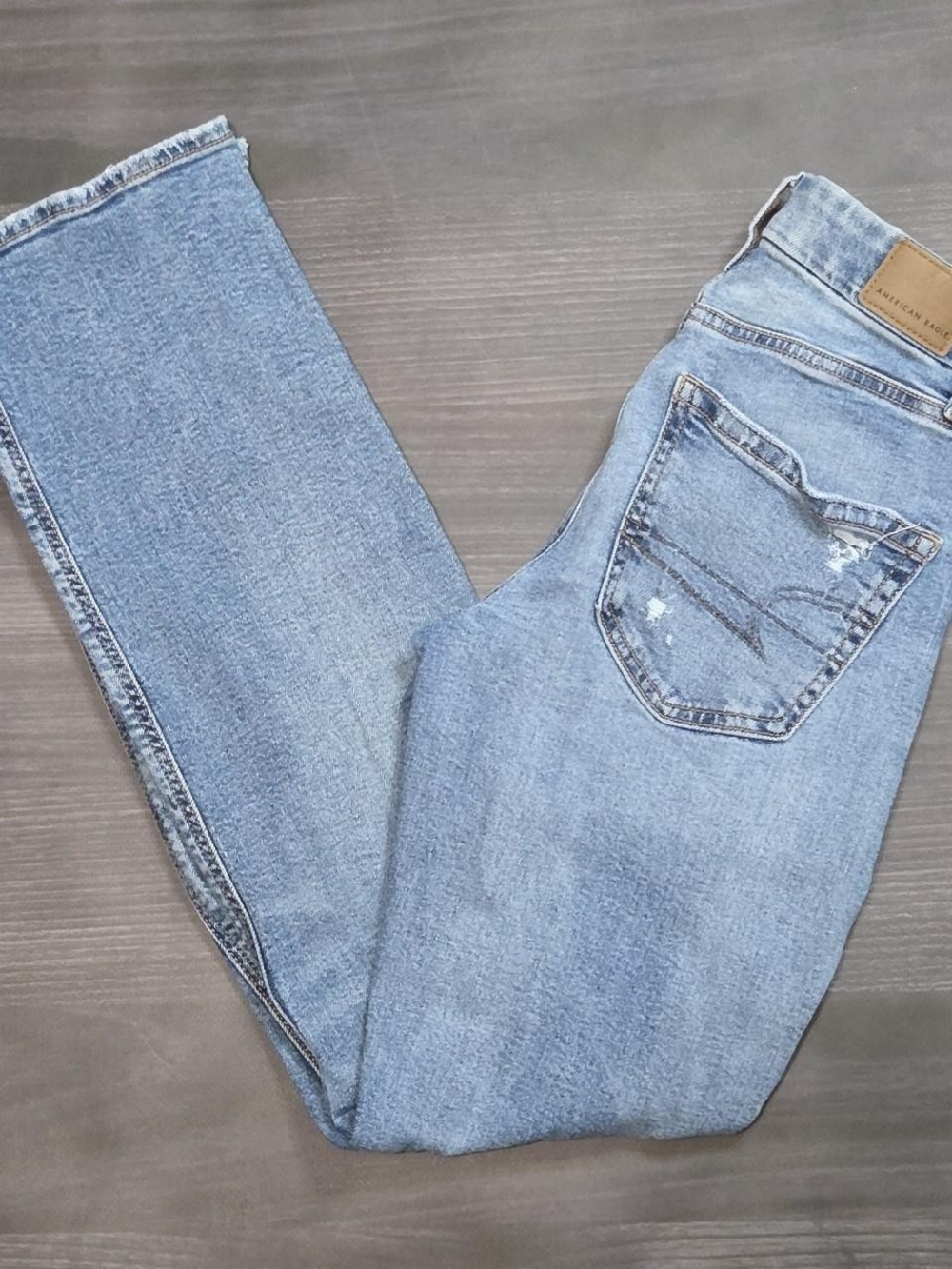 American Eagle Curvy Straight Stretch Medium Destroy Denim Jeans Size 00